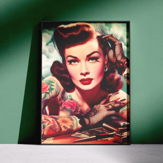 Retro Tattooed Pin-up Poster (Von Creator hochgeladen)