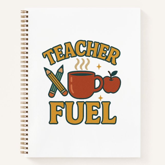 Retro Teacher Fuel Notebook - Funny Teacher Gift J Notizbuch (Vorderseite)