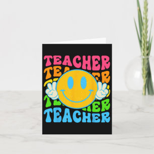 Retro Teacher Happy Smile Face - Grundschule Karte