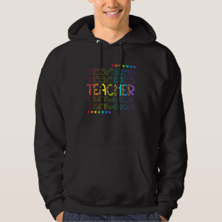 Retro Teacher Inspirational Colorful Elementary Sc Hoodie