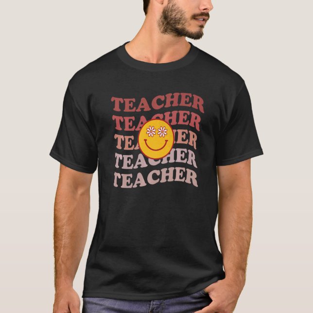 Retro Teacher Inspirational Elementary School Back T-Shirt (Vorderseite)