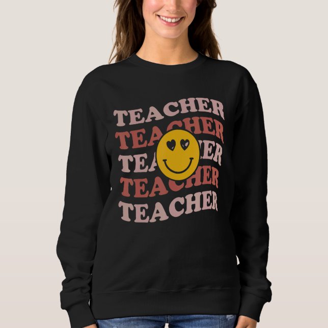 Retro Teachers Inspirational Cute Colorful Element Sweatshirt (Vorderseite)