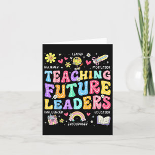 Retro Teaching Future Leaders Groovy Teacher Back Karte