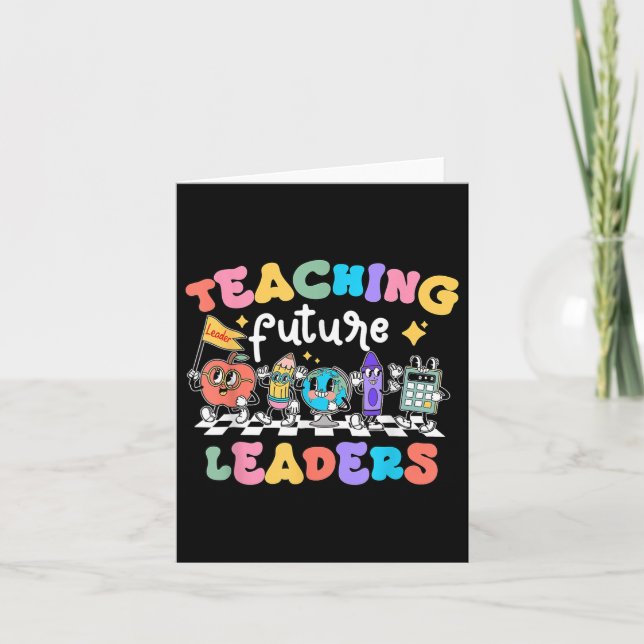 Retro Teaching Future Leaders Groovy Teacher Back Karte (Vorderseite)