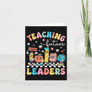 Retro Teaching Future Leaders Groovy Teacher Back Karte