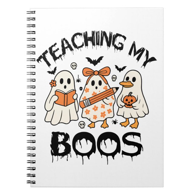 Retro Teaching My Boos Halloween Notizblock (Vorderseite)