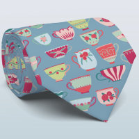 Retro Teacup Muster Blau