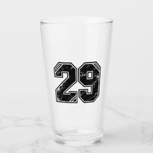 Retro-Teamsnummer 29 Sportgrafik – Latte-Tasse Glas