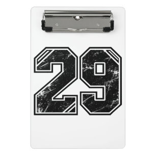 Retro-Teamsnummer 29 Sportgrafik – Latte-Tasse Mini Klemmbrett