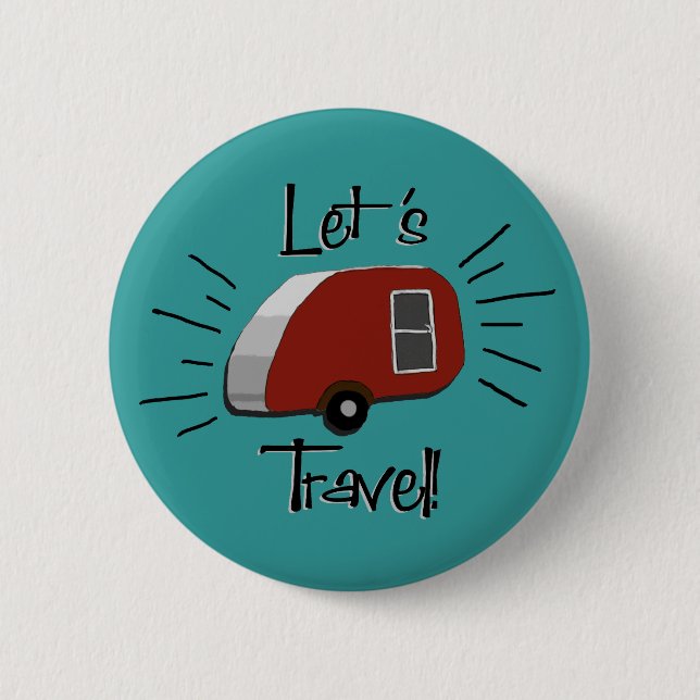 Retro Teardrop-Camper-Knopf Button (Vorderseite)