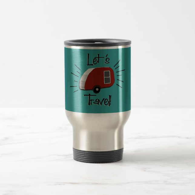 Retro Teardrop-Camper-Tasse Reisebecher (Mittel)
