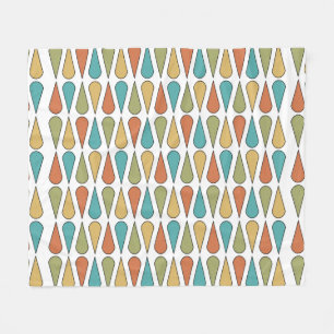 Retro Teardrops des mittleren Jahrhunderts farbenf Fleecedecke