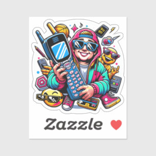 Retro Tech Playground: Nostalgische Odyssey der 90 Aufkleber