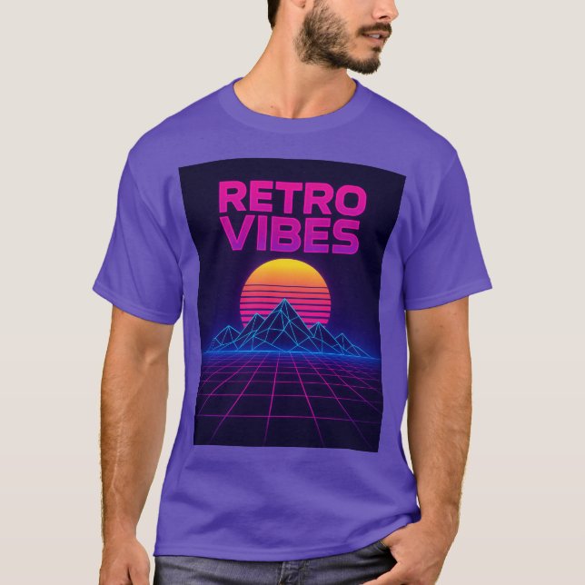 Retro Tech Vibes Neon Synthwave Design T - Shirt (Vorderseite)