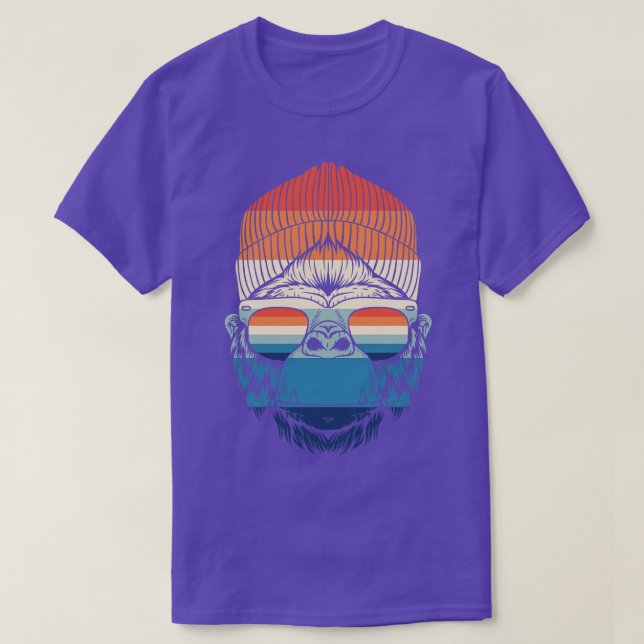 Retro Techno Affe T-Shirt (Design vorne)