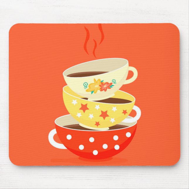 Retro Tee Vintage Teebecher whimsical Art Mousepad (Vorne)