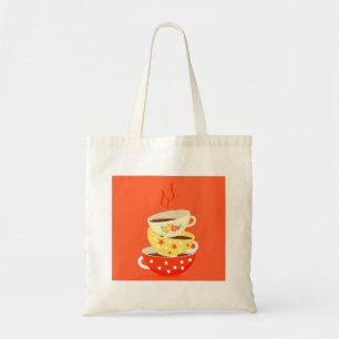Retro Tee Vintage Teebecher whimsical Art Tragetasche