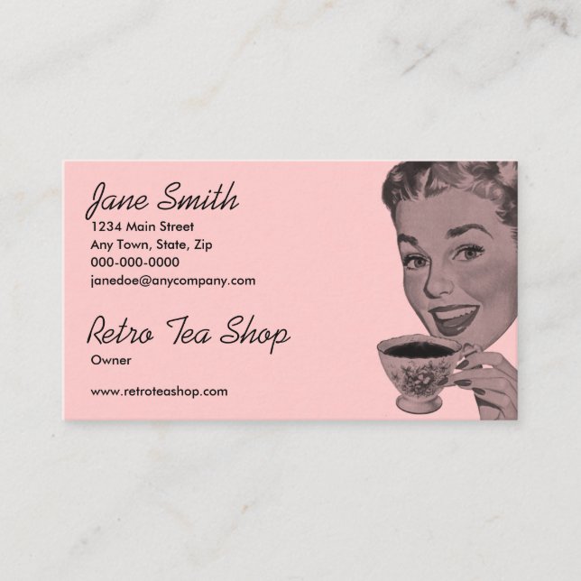 Retro Tee Visitenkarte (Vorderseite)