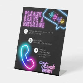 Retro-Telefon-Audio-Gästebuch Neon-Style-Schild Sockelschild