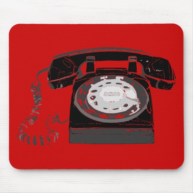 Retro Telefon auf rotem Mousepad (Vorne)