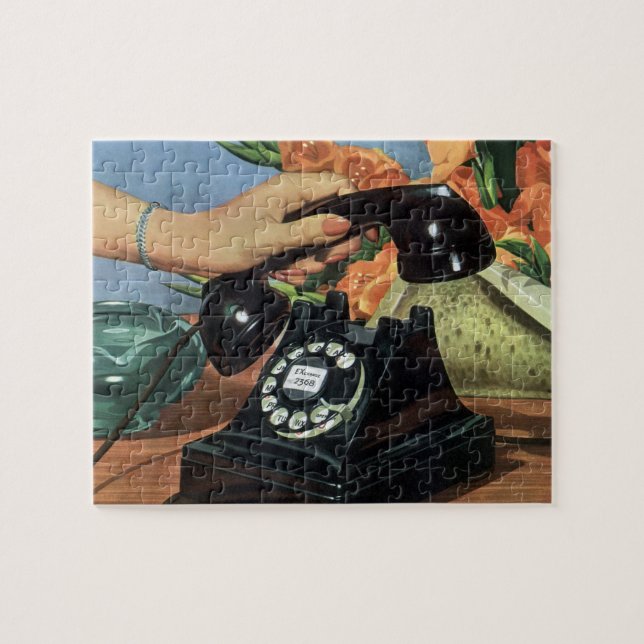 Retro-Telefon mit Rotary-Wählverbindung, Vintages  (Horizontal)