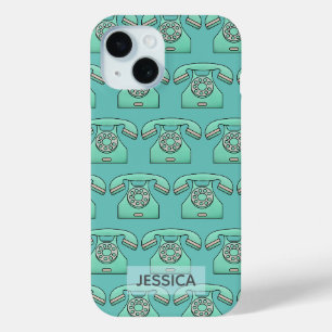 Retro-Telefon Niedliches Aquamarines Muster Person Case-Mate iPhone Hülle