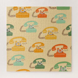 Retro-Telefone, farbenfrohes nahtloses Muster.