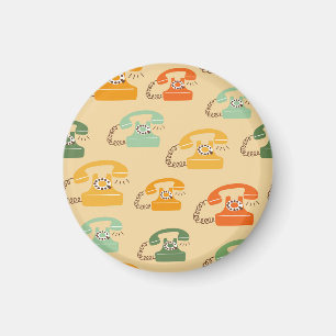 Retro-Telefone, farbenfrohes nahtloses Muster. Magnet