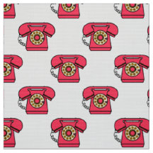 Retro-Telefonmuster-Stoff