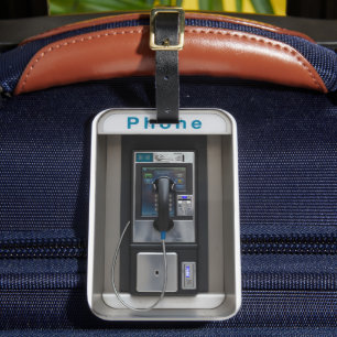 Retro-Telefonzellen-Design, Vintage-Telefonzellen- Gepäckanhänger
