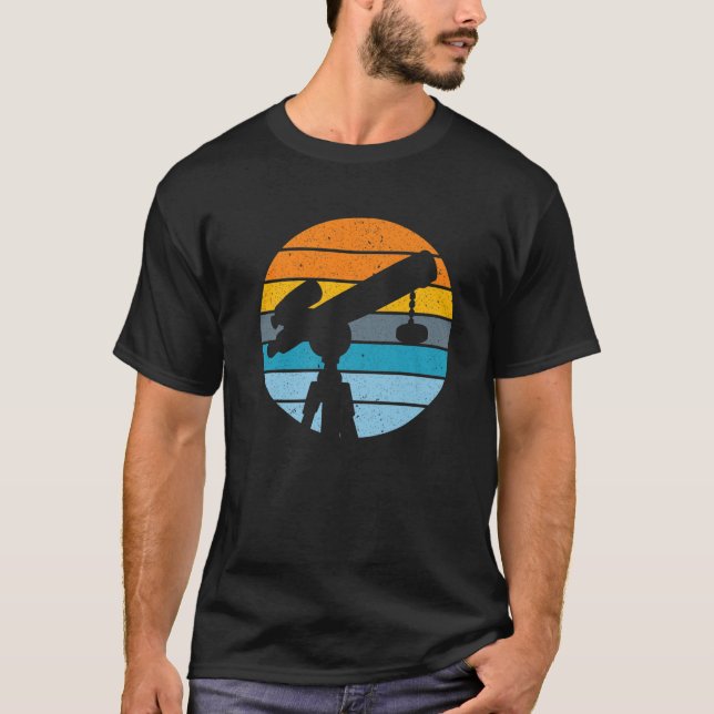 Retro Telescope Astronomer Stars Constel T-Shirt (Vorderseite)