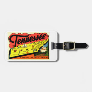 Retro Tennessee Artwork Grüße Große Smokies Gepäckanhänger