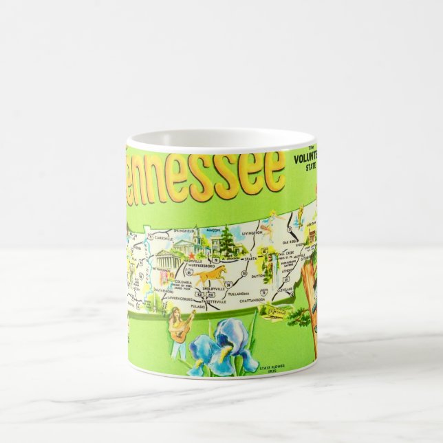 Retro-Tennessee-Postkarten-Tasse Kaffeetasse (Mittel)
