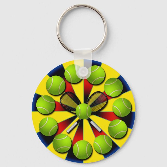 RETRO TENNIS DESIGN SCHLÜSSELANHÄNGER (Vorderseite)