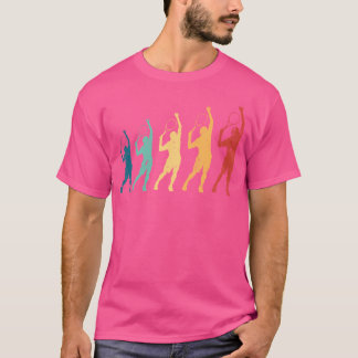 Retro Tennis Players Racket Ball Court T-Shirt