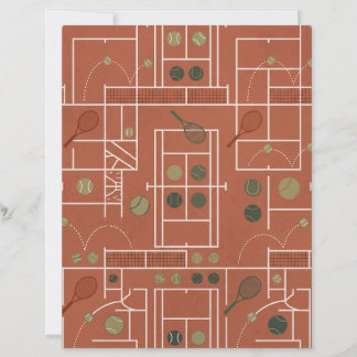 Retro-Tennis-Sandplatz-Geometrisches Scrapbook-Pap
