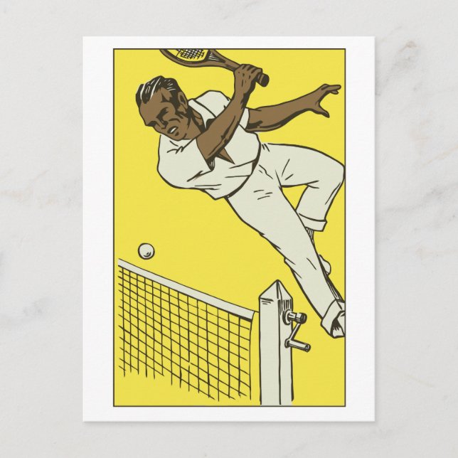 Retro-Tennismeisterschaft Postkarte (Vorderseite)
