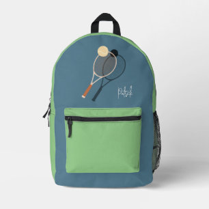 Retro-Tennisplatz-Star benutzerdefinierte Signatur Bedruckter Rucksack