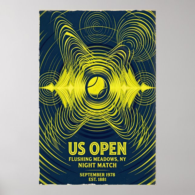 Retro-Tennisposter, US Open Nachtmatch (Flushing Poster (Vorne)
