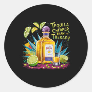 Retro Tequila trinkt Tequila billiger als ein Drit Runder Aufkleber