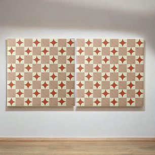 Retro Terracotta & Beige Sternexplosion geprüft Fliese