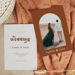 Retro Terracotta Hochzeitsfeier Einladung