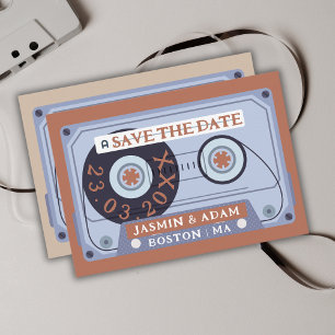 Retro Terrakotta-Kassette Band Save The Date