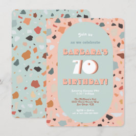 Retro Terrazzo Hippie Boho Birthday Einladung