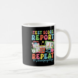 Retro-Test-Score-Report Wiederholung Schulpsycholo Kaffeetasse