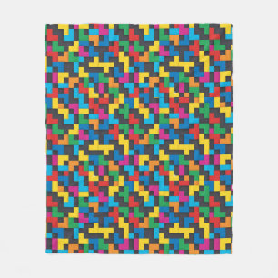 Retro-Tetris-Blöcke Nahtloses Muster Fleecedecke