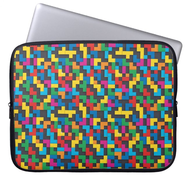 Retro Tetris Blocks Seamless Pattern Laptopschutzhülle (Vorderseite)