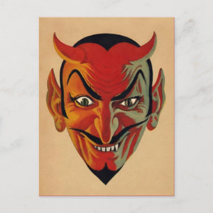 Retro Teufel Postkarte