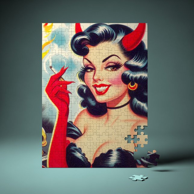 Retro teuflisches Pin-up (Von Creator hochgeladen)