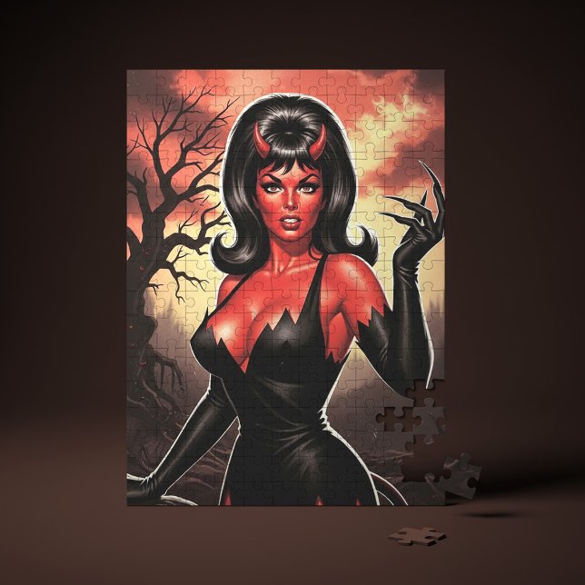 Retro teuflisches Pin-up Mädchen (Von Creator hochgeladen)